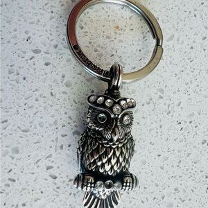 Brighton Silver Owl Keychain with Swarovski Crystals Retired